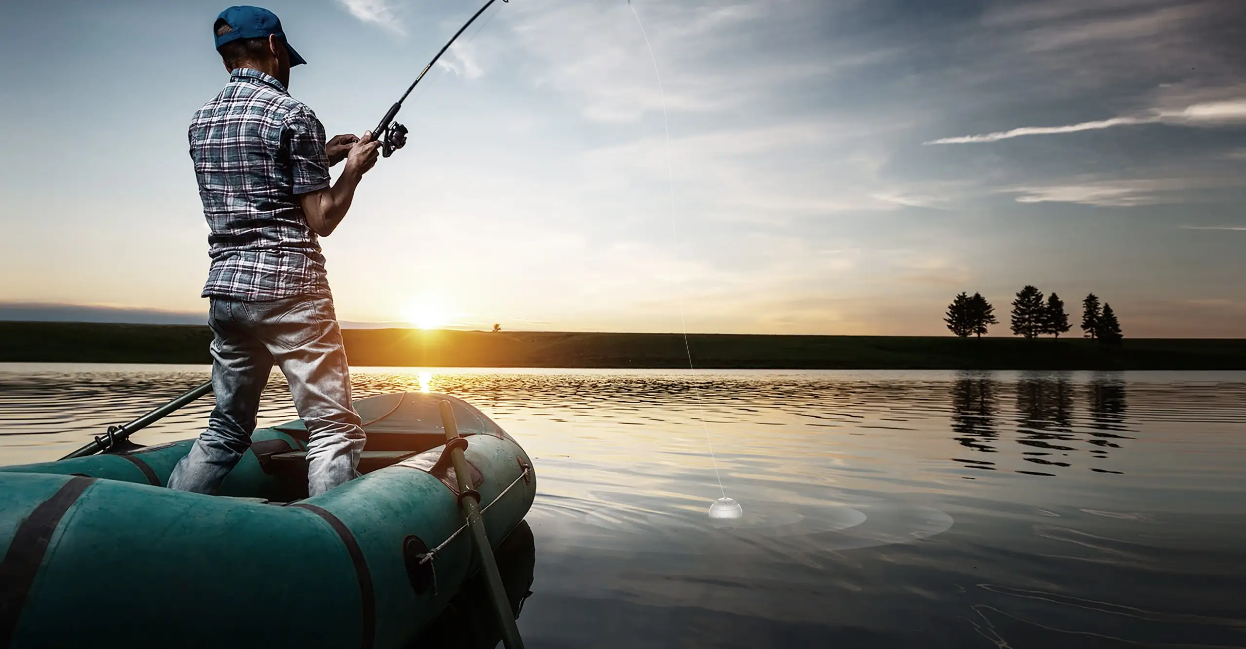 CAMORO  4H 100M Underwater Camera Fish Finder PowerSeeker Fish Finder Smart Portable Sonar for Shore and Boat Fishing