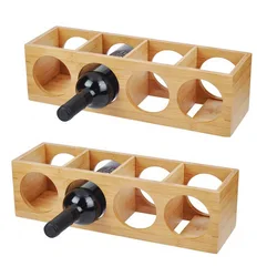 Factory Wholesale Countertop 12 Bottles Wine display Holder Bamboo Wood Storage Holder Wine Rack