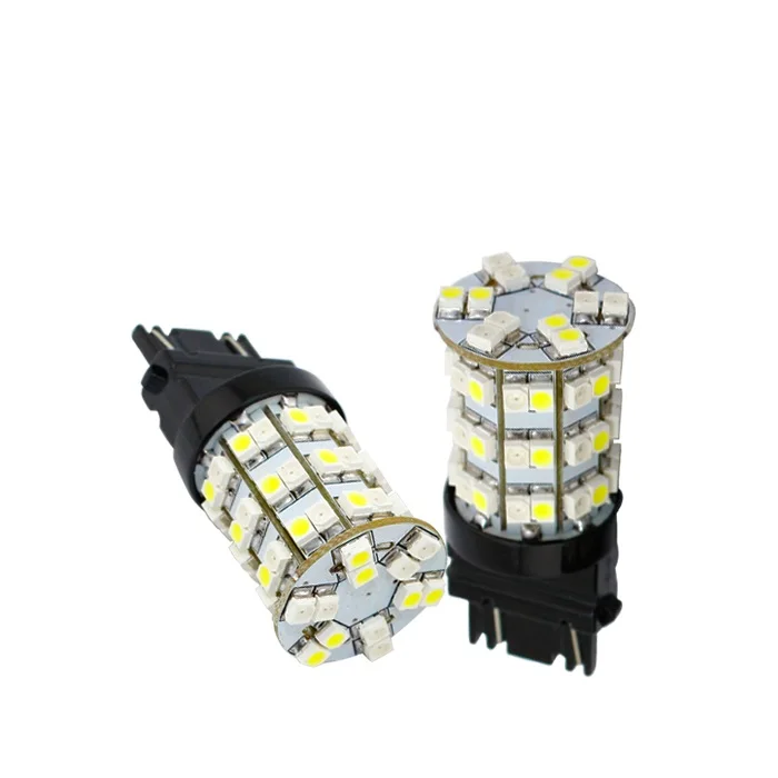 
China wholesale price 3157 P27 60smd high brightness dual color auto led tail light brake light bulbs led 12V 