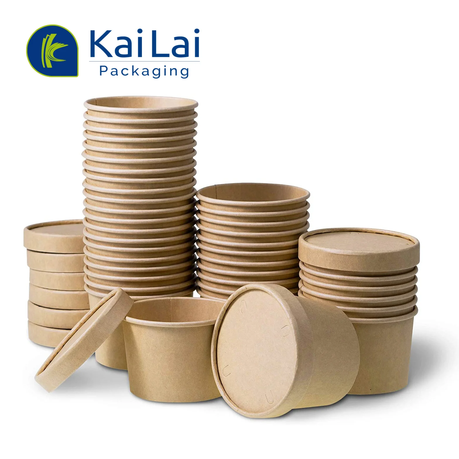 Recyclable restaurants supplies food grade paper packaging company logo printed ice cream paper cup