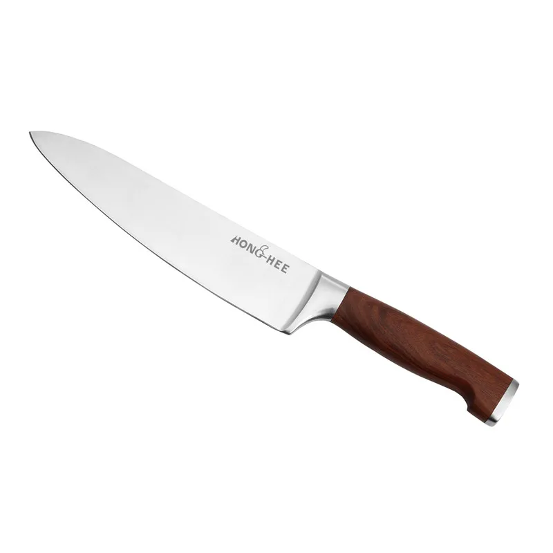 
stainless steel Serrated bread knife 10 inch in kitchen knives Teak wood Handle 