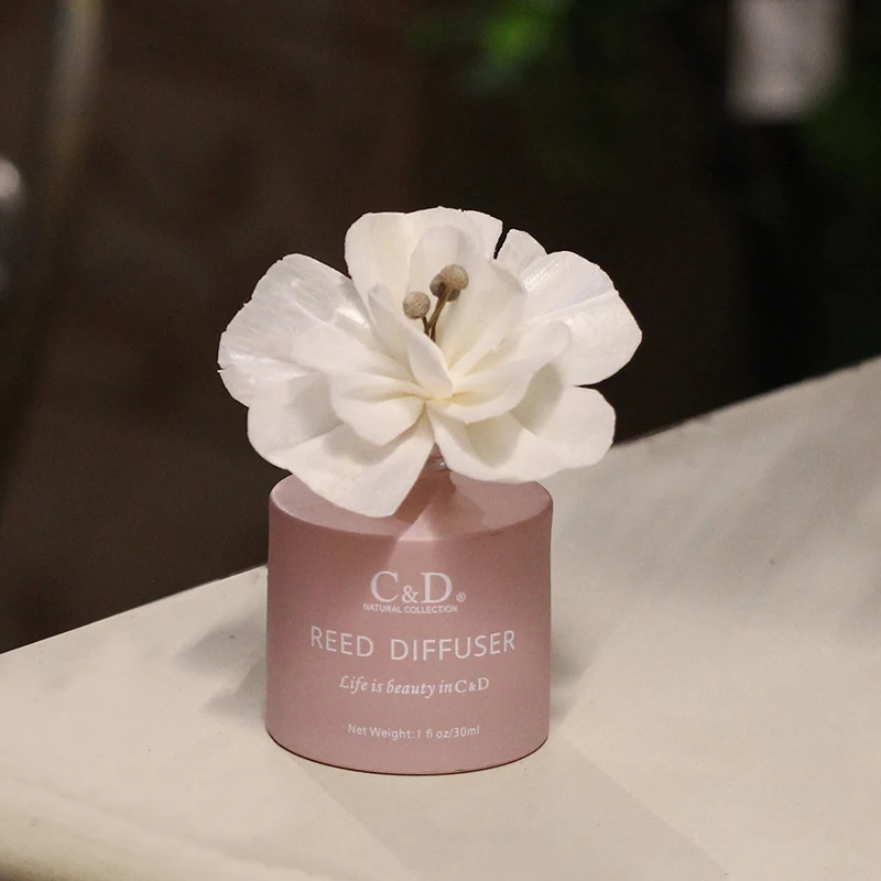 C&D 30ml hot sale Scented  glass Ceramic Fragrance oil luxury reed diffuser bottle perfume