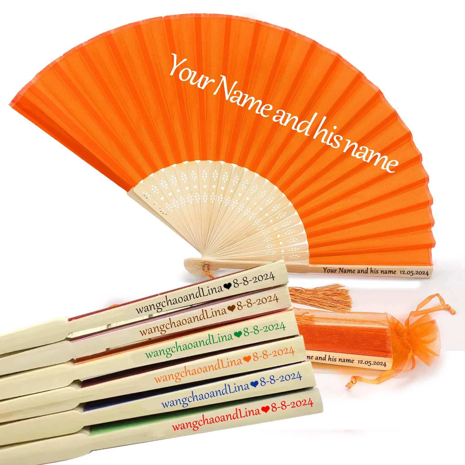 Japanese Chinese Vintage Bamboo Crafts Summer Folding Hand Fans for Wedding Dancing Party HandheldFans