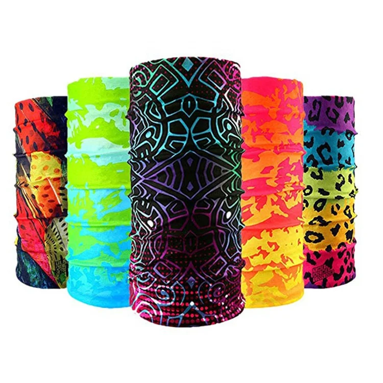 Custom Sublimation Print Multifunctional Headwear Seamless Magic Scarf Bandana Neck Gaiter