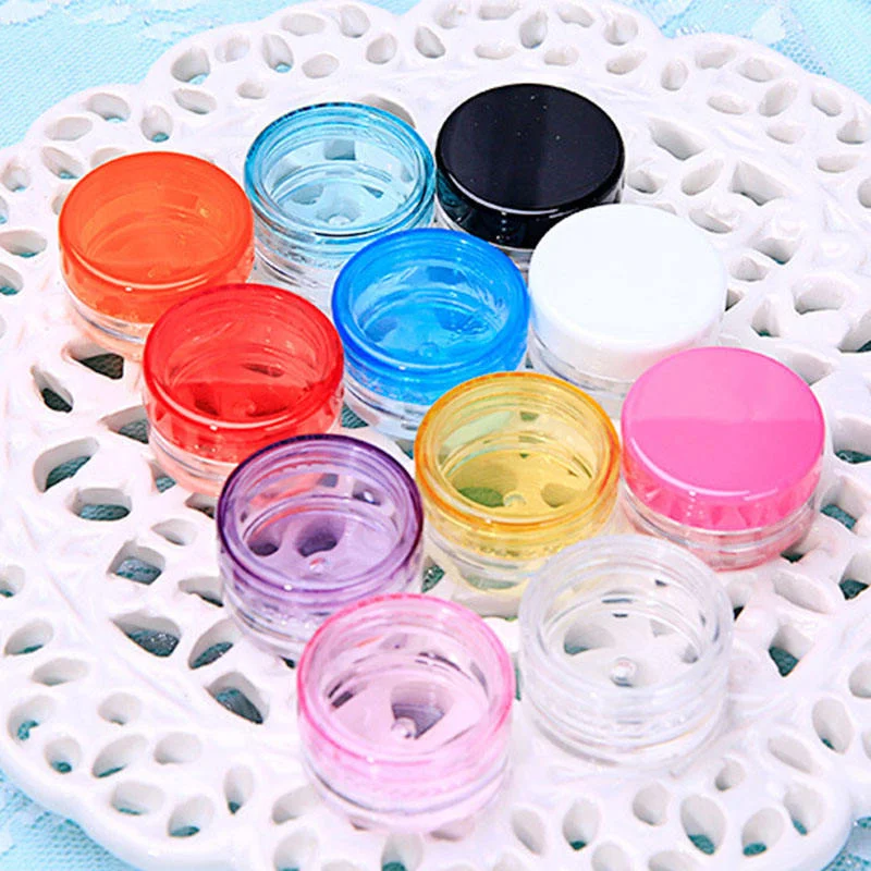 PS Plastic jar For Loose Powder 3g 5g Clear Cream Jar Plastic Pot Mini Transparent Cosmetic Sample Container With Lid