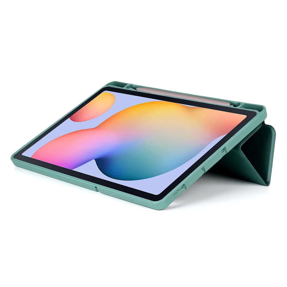 Чехол-книжка тройного сложения для Samsung Galaxy Tab A7 2020 мягкий чехол из ТПУ с канавкой в виде ручки