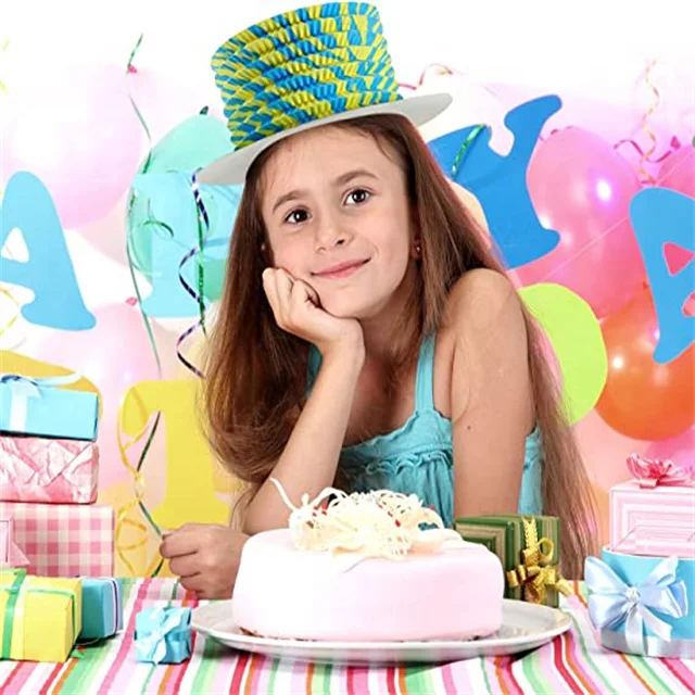 Hot Selling Party Hats Fold Paper Cardboard Top Hats DIY Art Painting Paper Hats for Hatter Tea Party Costume Supplies