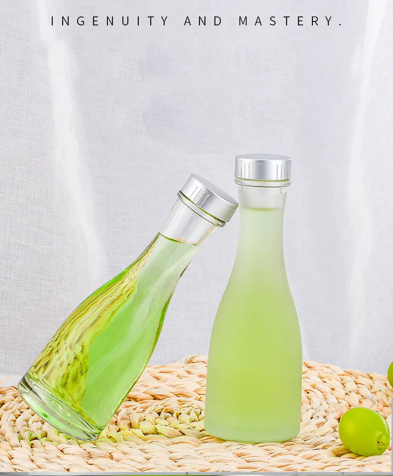 Wholesale Custom LOGO New Thickened Glass Empty Bottle Creative Wine Juice Glass Bottle