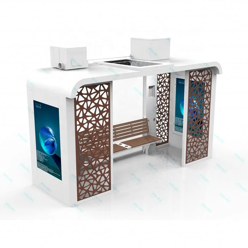 Дубайская уличная алюминиевая автобусная остановка с кондиционером различные спецификации конкурентоспособная цена светодиодный световой короб 12 В силовая сталь