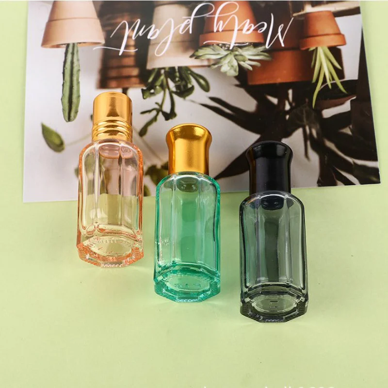 Wholesale customized high-quality glass perfume bottle portable perfume sample bottle 2ml with stainless steel rolling ball