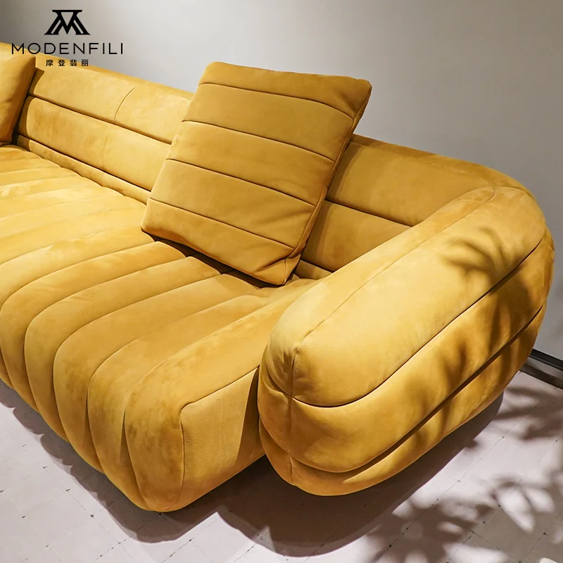 Modenfili Luxus-Leinen-Couch für Wohnzimmer новые модели Puffy классический европейский салон минималистичный комплект диван