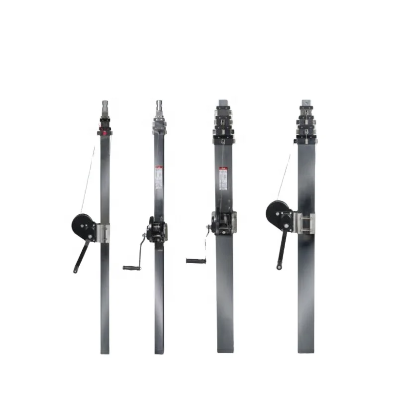 Self locked Telescopic mast aluminum light weight pneumatic light tower masts pole