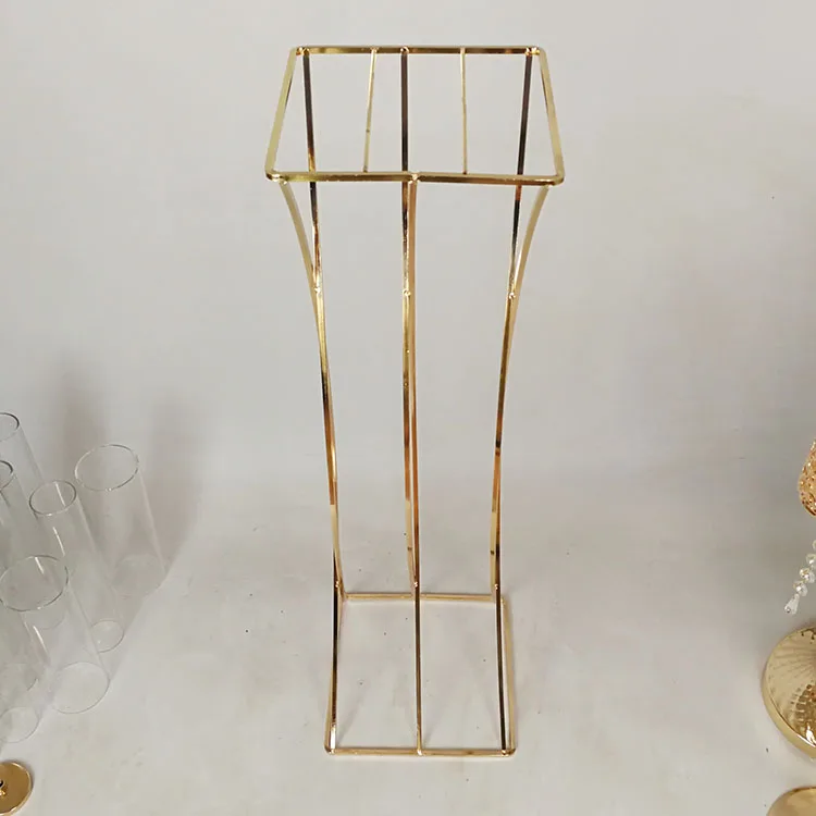 Whole elegant wedding high acrylic flower stand lead flower stand table gold balcony flower decor