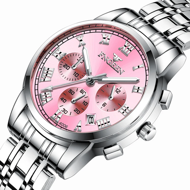 FNGEEN 4006 Brand Luxury Women Watches  Stainless Steel Waterproof Lady Girl Wrist Female Women Analog Quartz Watches