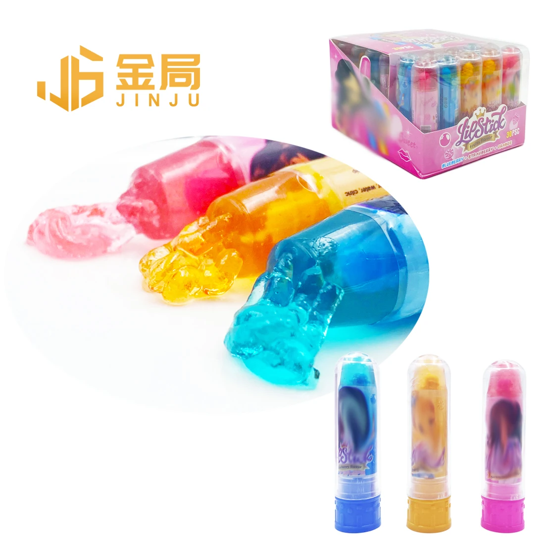Halal Magic Hair Lipstick Jelly Jam Sweet Squeezer Liquid Candy Fruit Flavor Jelly Jam