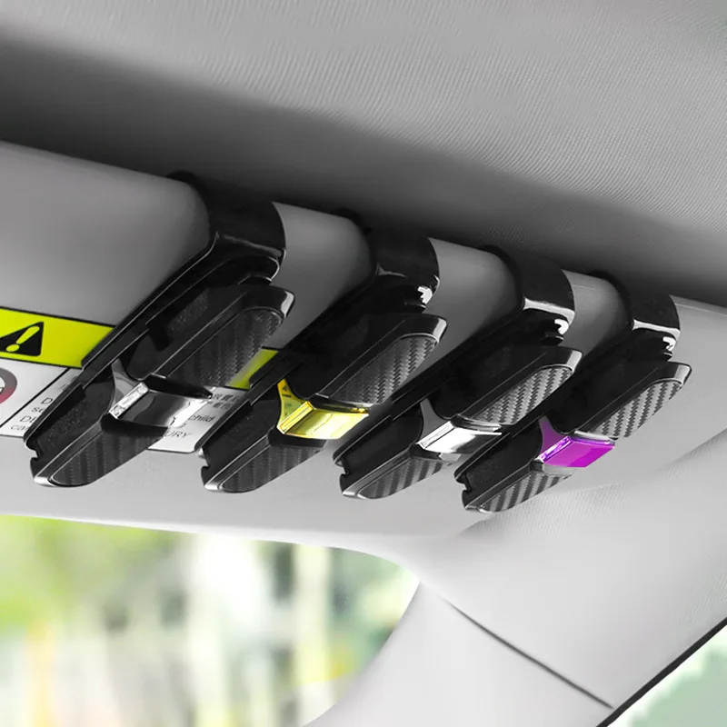 TY Carbon fiber car glasses clip Creative multi-functional car glasses clip/ticket clip Auto accessories