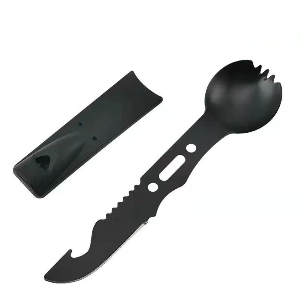 Tactical Spork Tactical Spork Cutter Combo 3 in 1 Tactical Camping Utensils Camping Gear & Camping Flatware with Hidden Cutter
