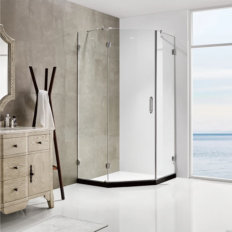 High Standard Diamond Shape Bathroom Shower Room Luxury System Glass Sliding Door