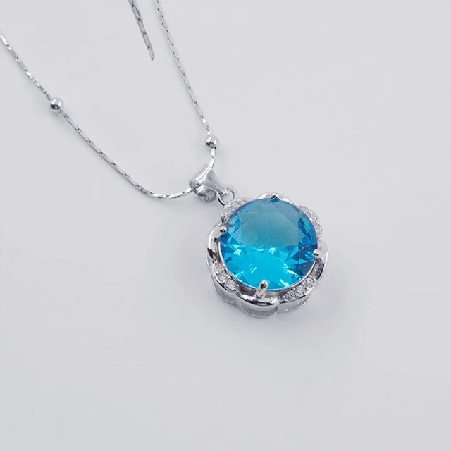 Elegant S925 Pure Silver Necklace Set Women Fashionable Fine Dangle Earrings Diamond Zircon Crystal Flower Collarbone Chain