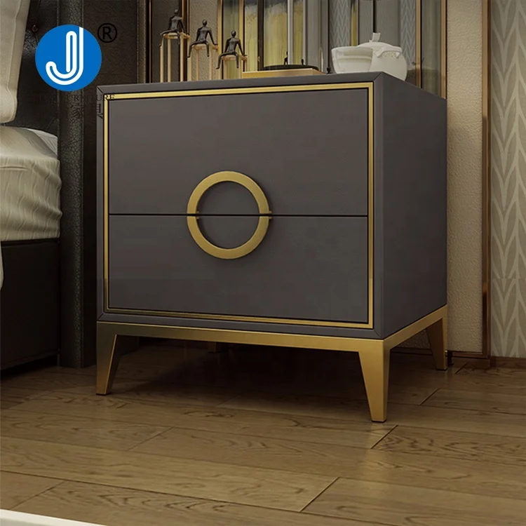 white modern luxury square shape 4 gold legs bed table de chevet night stand bedside table with 2 drawers
