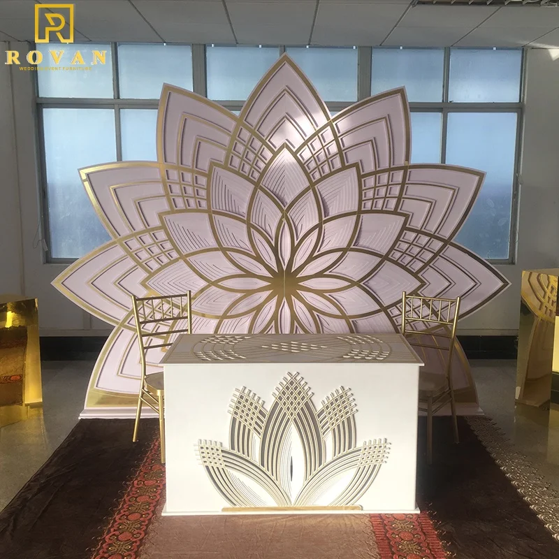 Luxury event decoration panel flower shape wall backdrop for party