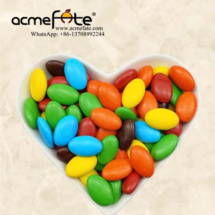 Halal compound Oval/almond shape chocolate candies chocolate beans dragee chocolate button supplier