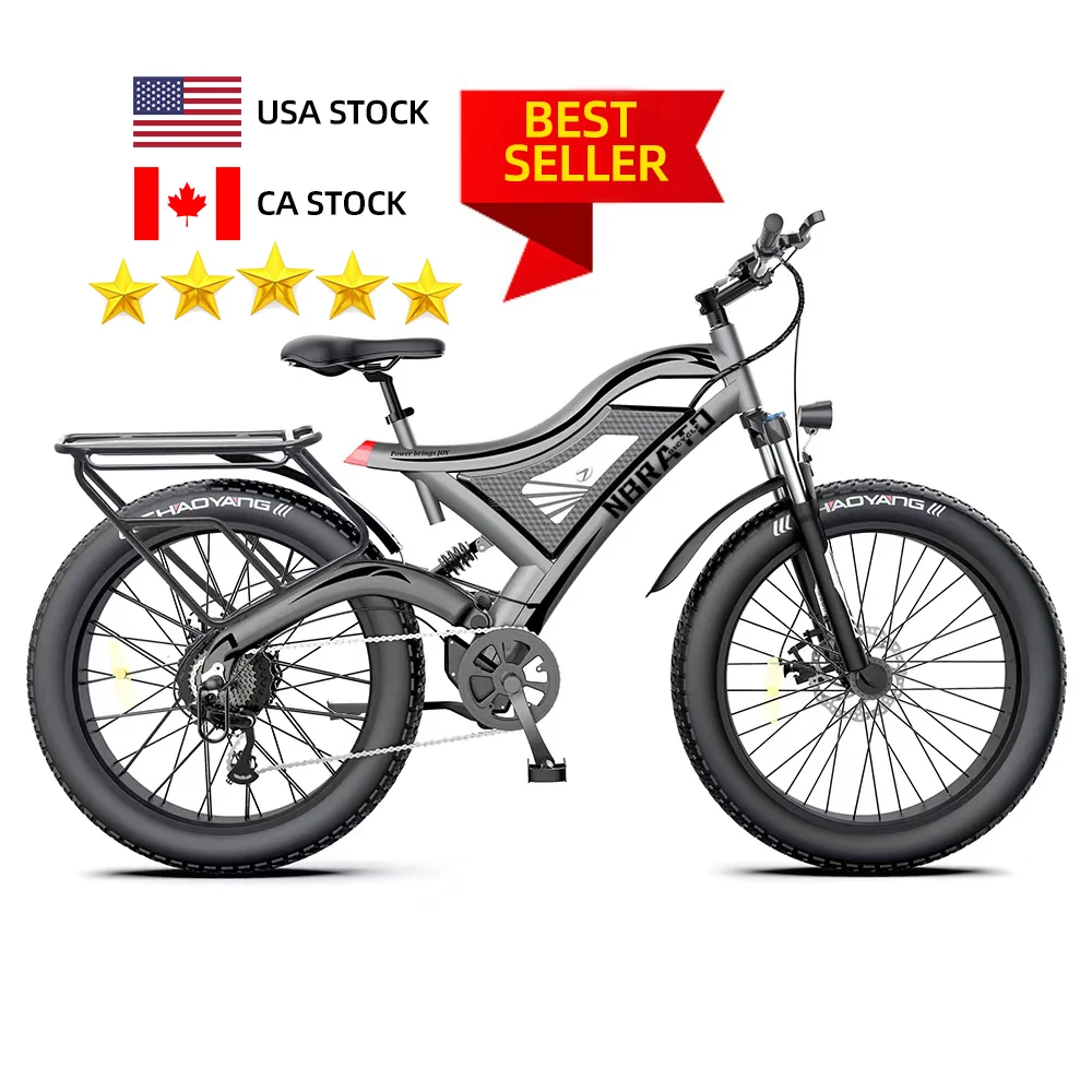 Free Shipping US CA Stock  Fat Tire Mountain Electric Bike With 48v 750 Rear Motor Electric Bike