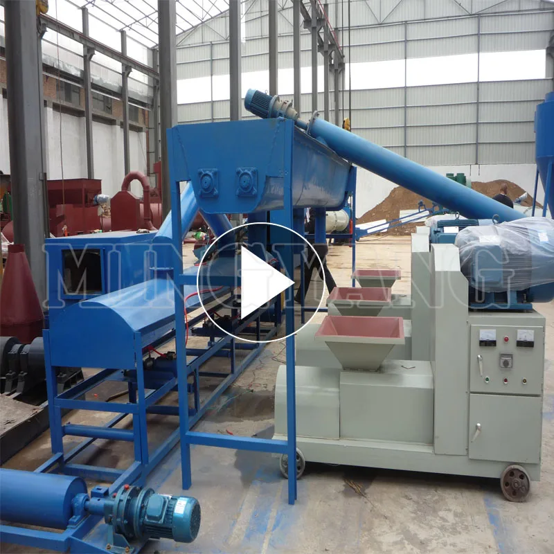 Screw Press Small Corn Stalk Cow Dung Charcoal Biomass Wood Sawdust Briquettes Making Machine
