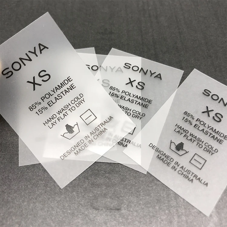 Custom Soft Transparent TPU Label Brand TPU Logo Label With Wash Care Instructions