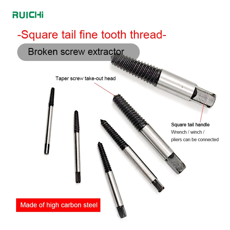 5PC Steel Spiral Flute Screw Extractor Set