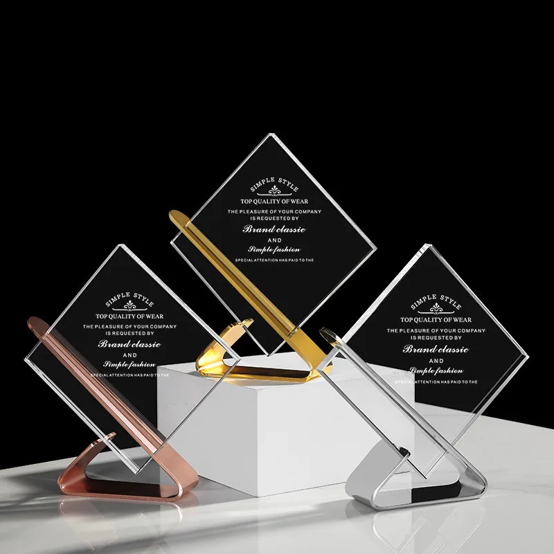 Custom printing crystal glass plaques trophy Factory sale cheap crystal trophy OEM Support samples cheap glass trophy award