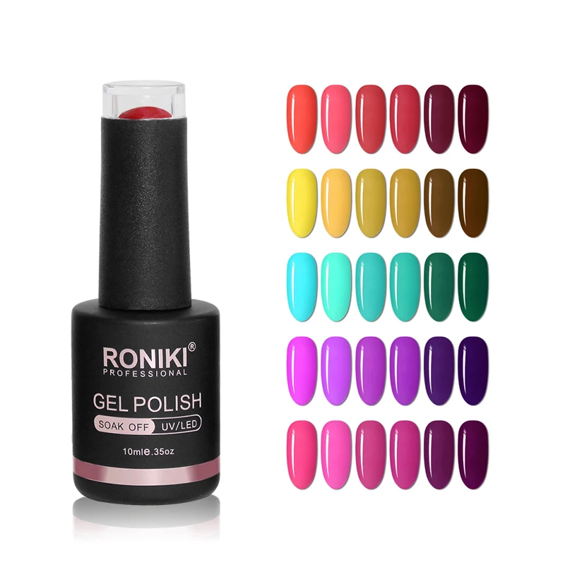 RONIKI China Best Selling 10 ml Gel Nail Polish Custom Private label Lasting Easy Soak Off Uv Gel Nails