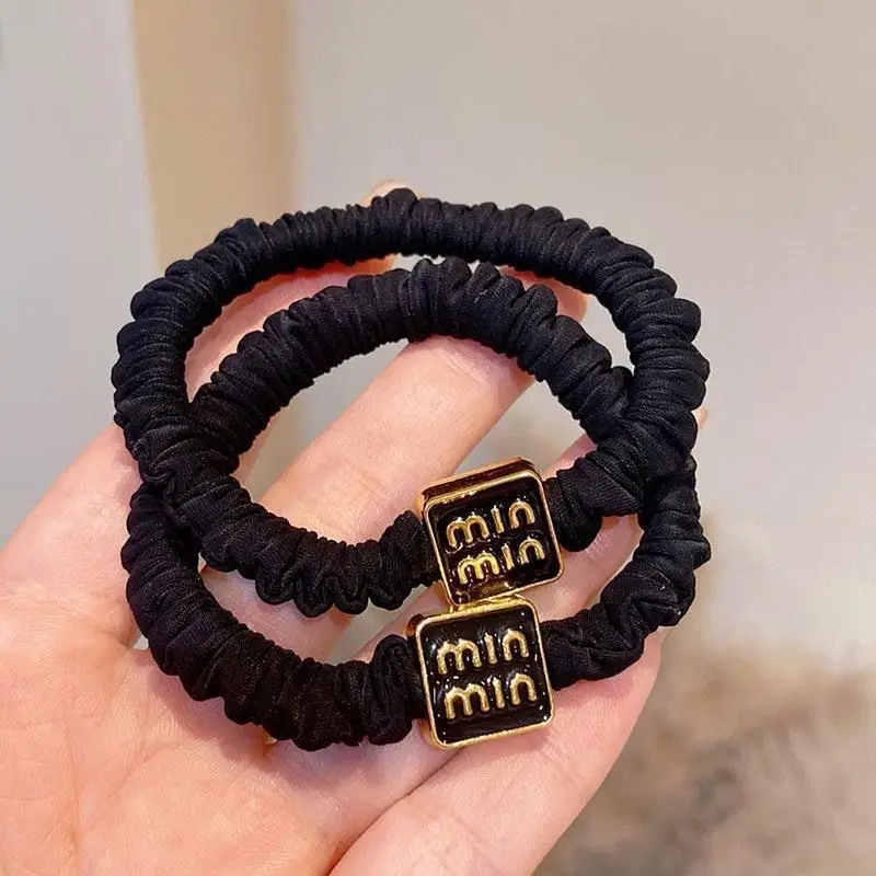 Wholesale Girls Women Black Hair Rope Rubber Band Factory Price Top knot Ponytail Hair Tie