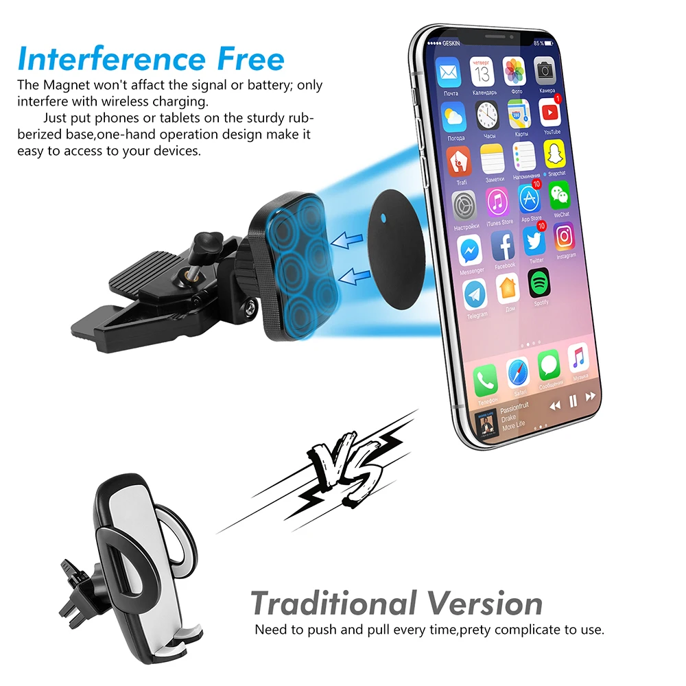 Phone Mount Tablet Holder Universal Car Phone Holder CD Slot 360 Rotating Mobile Phone Holder Car Mount