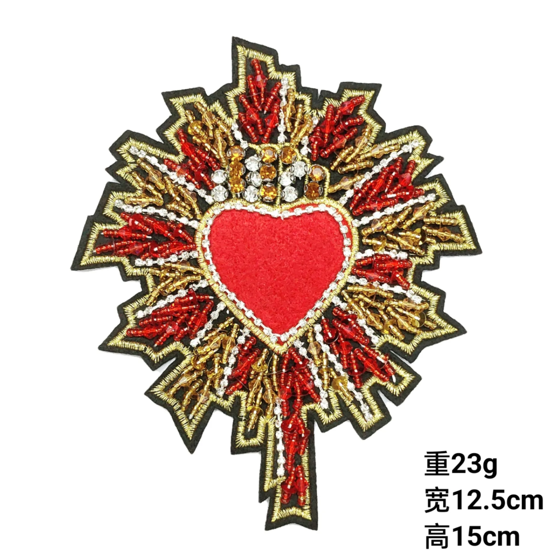 Handmade Beads and Sequins Embroidered Decorative Clothing Patches Rhinestone Beaded Embroidery Patch for Clothes