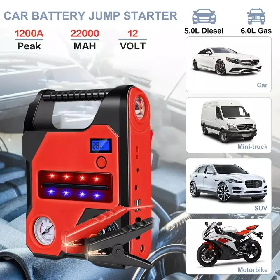 Vehicle Battery Jump Starter Startech Multiple Emergency Car With Air Compressor Portable Starters