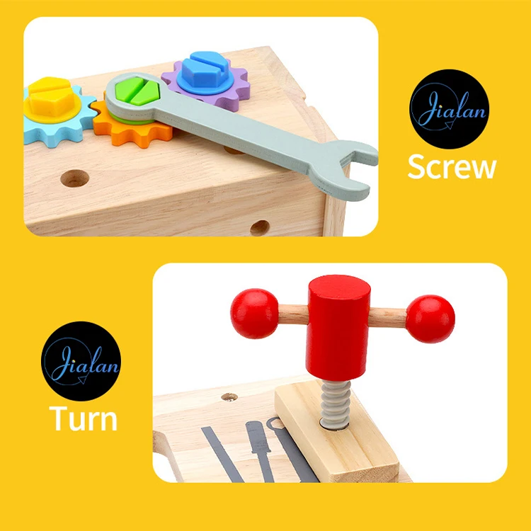 Montessori Wooden Educational Wooden Toy Tools Toy Set Play Tools For Toddlers 1-3