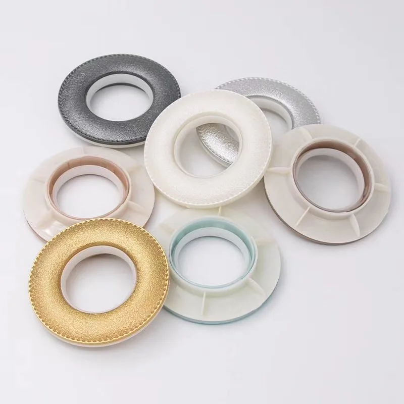 modern manual 74mm/42mm wooden color ABS PP plastic drape curtain ring with clips
