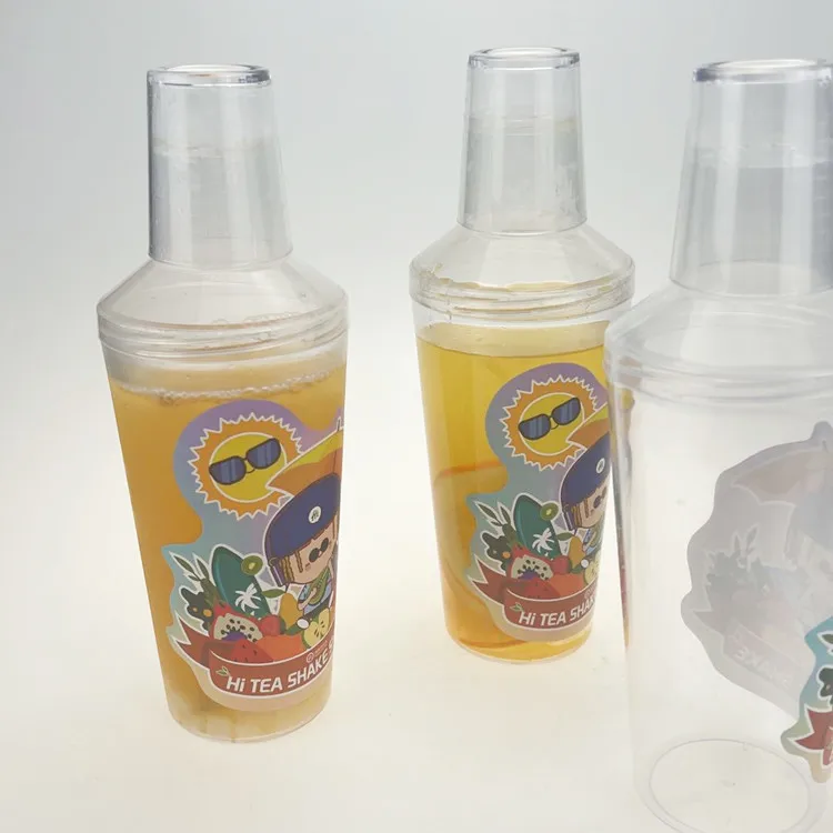 500ml clear & transparent plastic gym shaker bottle with straw