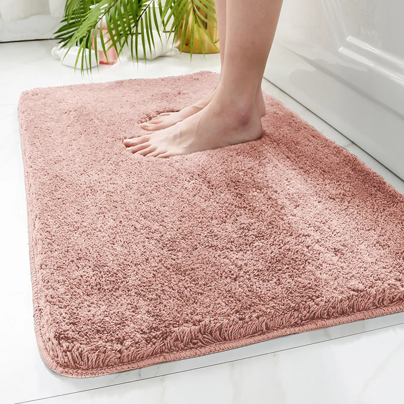 Shaggy Absorbent Eco-friendly Microfibre Surface Tpr Backing Thick Bath Entrance Door Mat For Bathroom