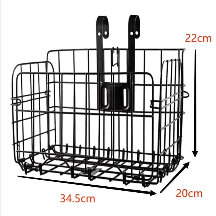 New bike front and rear side hanging thin black silver folding basket