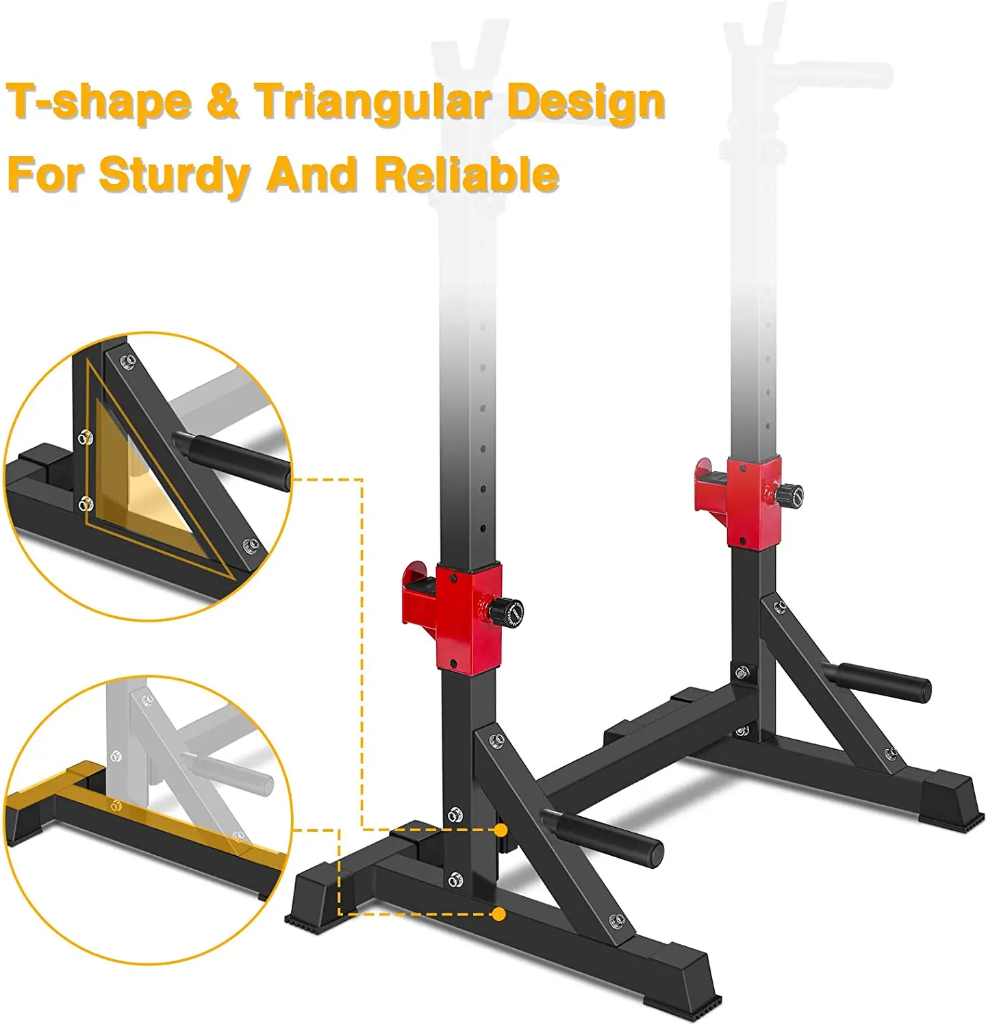 Foldable Power Squat Stand Rack Gym Equipment Adjustable Gym Squat Barbell Fitness Stand Tools Support Power Rack