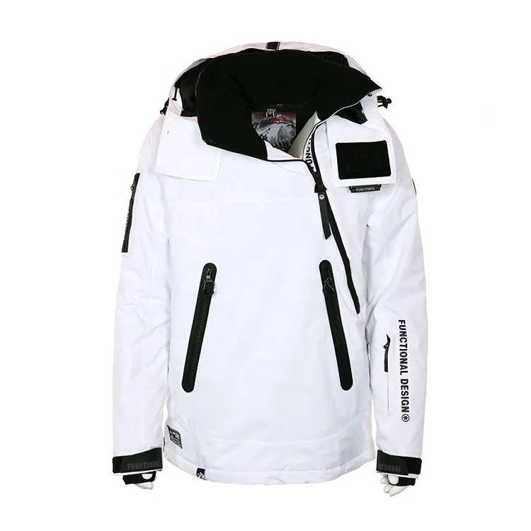 Hot sale white waterproof European winter ski jacket snow clothing for men