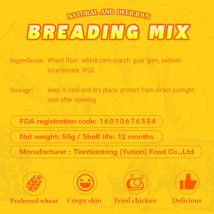 McSino Factory Supply Crispy Fried Chicken Breading Mix Spice and Seasoning Dried Style Blended Processing for Chicken Frying