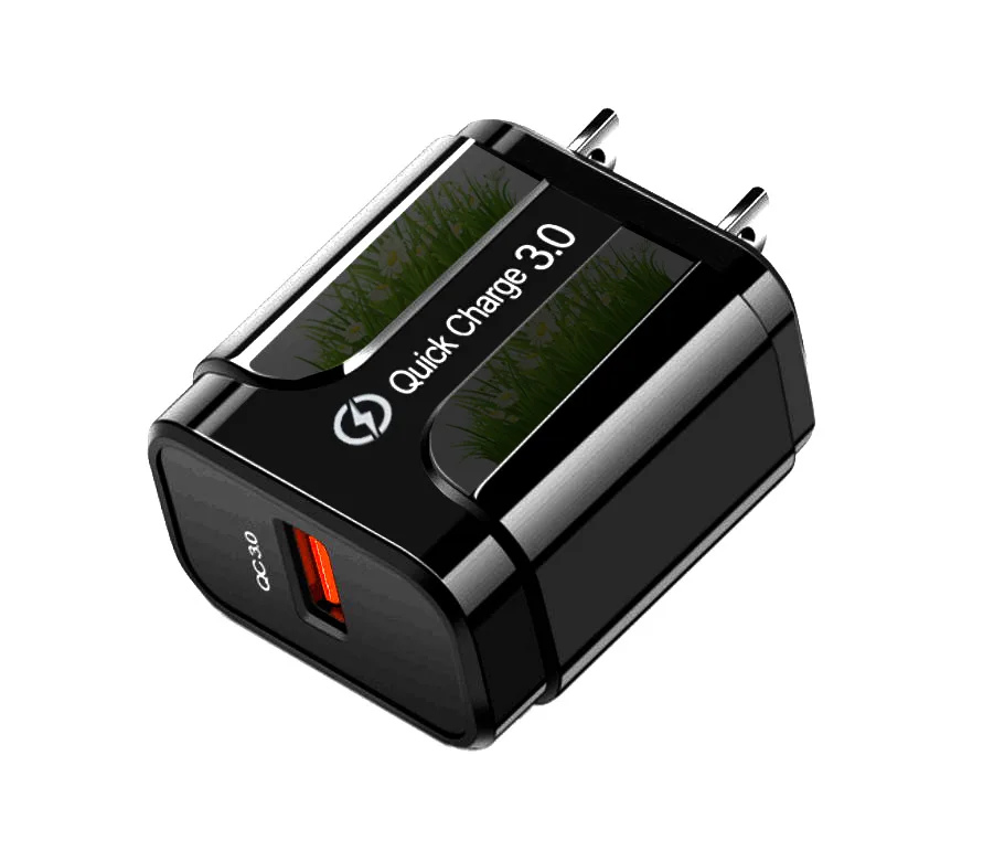 Travel charger QC3.0 with US EU adapter 18W quick charging for phone fast charge