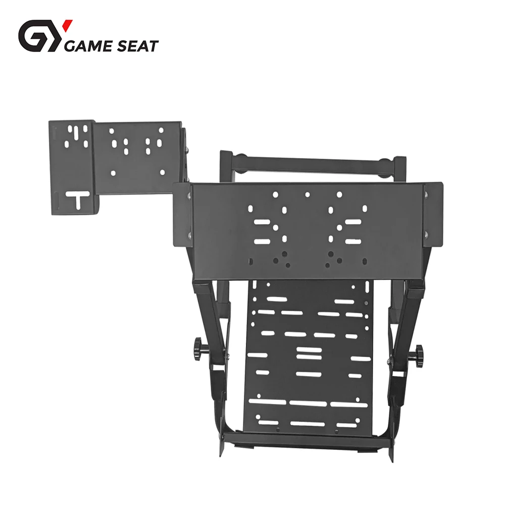 Премиум качество GY057 симулятор кабины гоночный игровой держатель стул складной стальной с кожаным черным колесом подставка