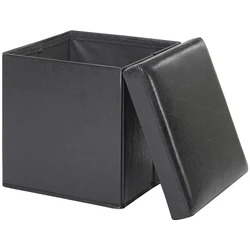 Custom Fold Box Luxury Cubic Leather Ottoman Storage Boxes Ottoman Pouf