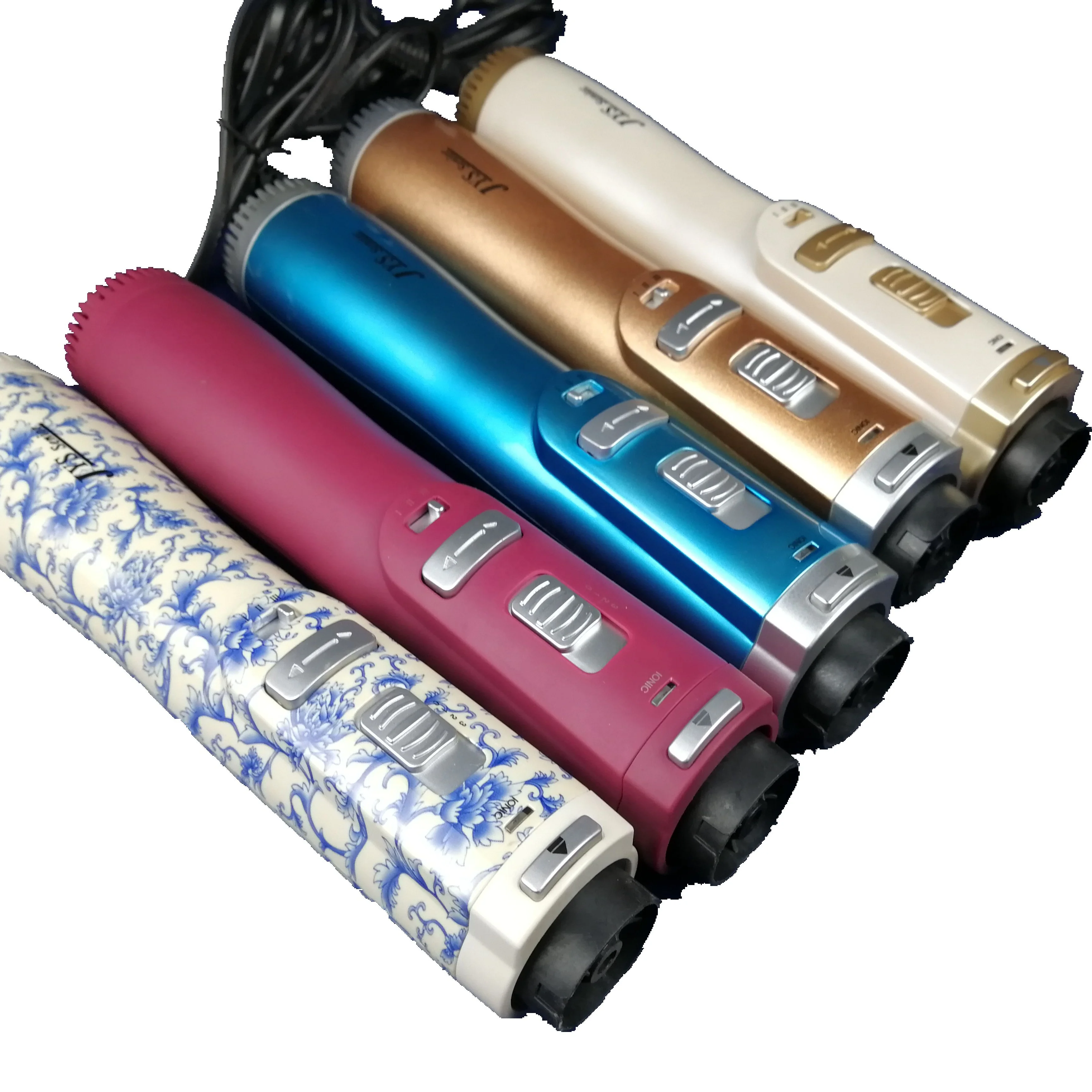 
CE GS CB approved 2 speed 3 heat setting 360 degree automatic rotating ceramic hot air brush for styling and frizz control 