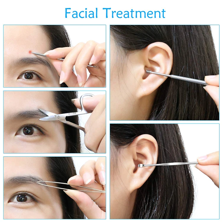 
2020 Pure Black Cool Stainless Steel Nail Tools with Gift Box 18 in 1 Men Stainless Steel Pedicure Manicure 