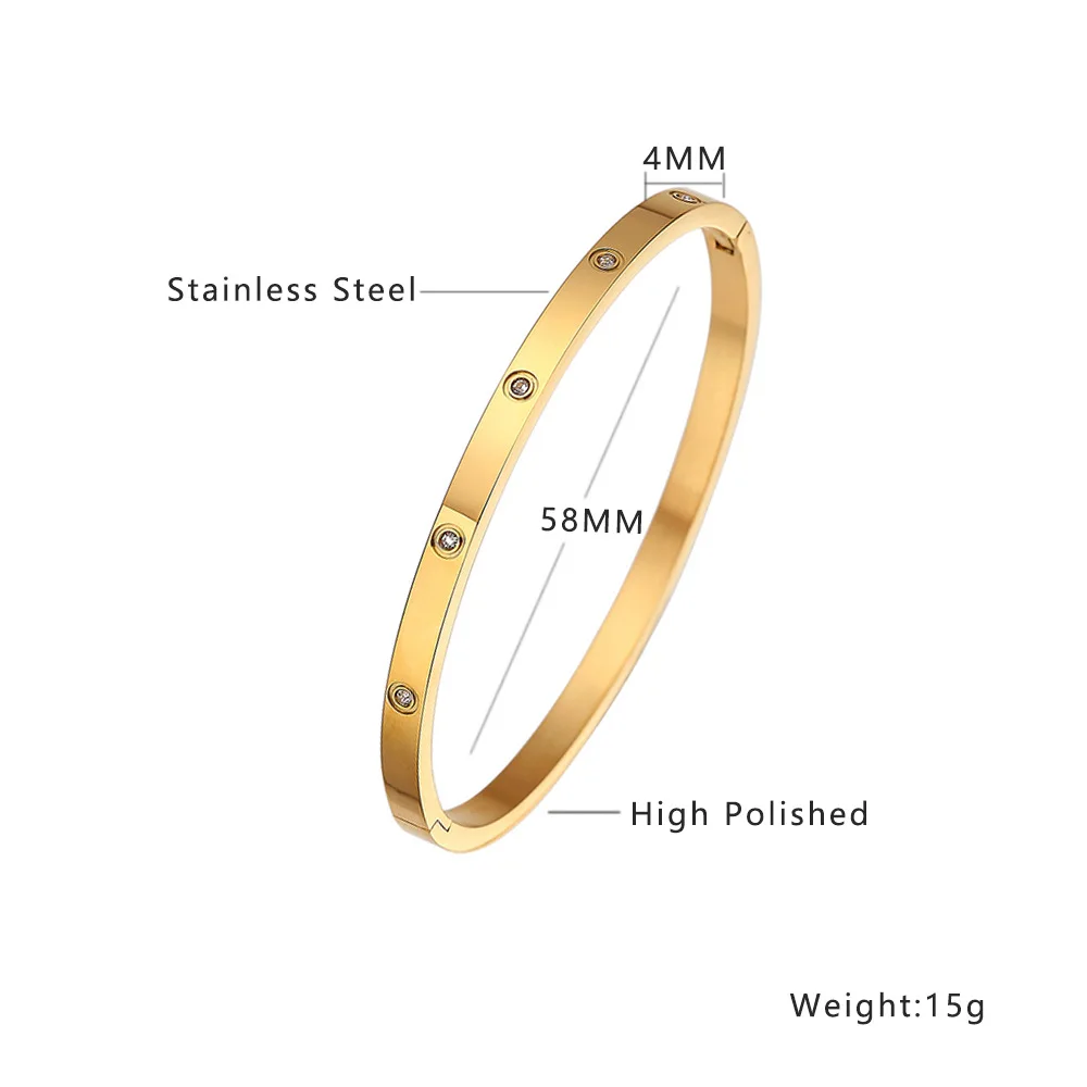 Man Titanium Steel Bracelet Simple 18K Gold Plated Stainless Steel Bracelet Exquisite Fashion Couple Bracelet